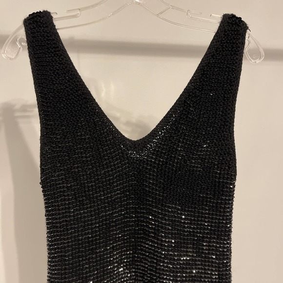 Alberto Makali Black Sequined Tank V-neck V-back‎ Medium Stretch Pre-owned - Picture 2 of 8